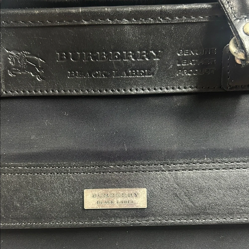 Burberry Black Leather Briefcase with Top Handles Dunhill Wallet set Rare